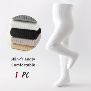 TEMU 여아용 부드러운 니트 타이츠 1개 - 가을/겨울 보온, 일상복 및 특별한 날에 적합, 여아용 가을/겨울 의류, 추운 날씨용 의류, 클래식 타이츠, 편안한 레그웨어, 니트 레깅스, 교복용 의류