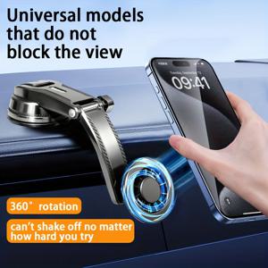 TEMU 강력한 자석 차량용 휴대폰 거치대, 진공 흡착 내비게이션 스탠드, 구부리기 및 조절 가능, 대부분의 차량에 적합, 링형 자석 흡착판 포함, 아이폰 및 호환, 공간 절약 및 가로 세로 화면 전환 가능, 현대 차량 필수 액세서리