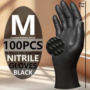 TEMU 50/100개입, 9인치 텍스처 장갑, 사이즈 XL/L/M/S, 8g 고중량 장갑, 일회용 니트릴 장갑, 재사용 가능 장갑, 주방 청소용 장갑, 휴일 선물, 라텍스 프리, 파우더 프리, 알코올 프리