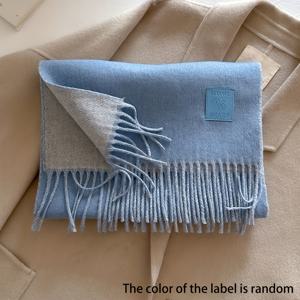 TEMU 1개 순수 프린지 스카프, 33X185Cm, 6가지 색상 호수 파란색, 깊은 파란색, 밝은 파란색, 사파이어 블루, 깊은 보라색, 회색, 부드러운 피부 친화적인 양면 따뜻한 프린지 엣지, 생생하고 스타일리시함