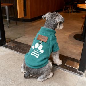 TEMU 부드러운 강아지 발자국 로고 스웨터, 안전한 리드 루프가 있는 따뜻한 강아지 파자마 스웨트셔츠, 포근한 강아지 재킷 겨울 코트, 소형 및 중형 강아지와 고양이를 위한 애완동물 옷, 남아 또는 여아용