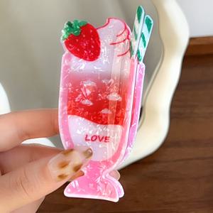 TEMU 신상 음료 시리즈 고퀄리티 프린팅 헤어클립 1개, 우아하고 패셔너블한 재미있는 헤어 그립, 데일리웨어 및 파티용, 여행 및 축제 선물, 홈파티 액세서리, 파티, 패션 애호가 헤어 장식