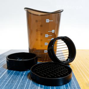 TEMU 고하중 수동 프로세서 및 다지기 - 301 스테인리스 스틸 Chop2Cup 슬라이서, 안전 뚜껑 포함, 식기세척기 사용 가능, 원터치 작동, 야채, 버섯, 계란, 과일용 - 가정 및 전문가용 휴대용 핸드헬드 큐브 커터, 100개국 사용 가능