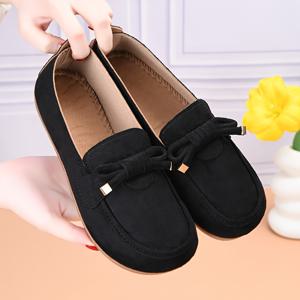 TEMU 프렌치 레트로 슈즈, 대비되는 컬러, T자형 플랫슈즈, 스커트와 함께하는 젠틀 스타일, 싱글슈즈, 여성화