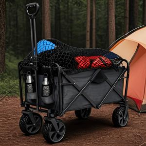 TEMU 1개 튼튼한 접이식 나일론 네트 (차량용) | 정원 바퀴车, 접이식 손수레, 해변 카트, UTV & 트레일러에 적합 - 캠핑, 하이킹, 야외 운반용 전천후 화물 네트 – 안전한 적재 네트 (범용)