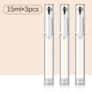 TEMU 눈 에센스, 페이스 크림 및 로션에 적합한 금속 머리 펌프 여행용 진공 병 3개 세트 - 누수 방지 메탈 헤드 디자인, 젤 에센스 및 액체 파운데이션 메이크업을 위한 투명 플라스틱 노즐 포함, 누수 방지 화장품 보관 | 트랜스파