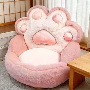 TEMU 1개 왕관 고양이 발 매트 베개, 부드러운 충전재, 게이밍 의자, 독서 베개 및 휴식에 적합, 독서 베개 | 플러시 쿠션 | 질감, 3가지 색상 제공