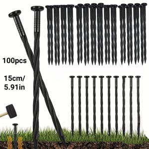 TEMU 15cm/20cm 조경 엣지 스테이크 50/100개입 - 잡초 방지, 페이버 보더, 인조 잔디, 정원 통로를 위한 튼튼한 앵커 - 마당, 잔디밭, 잡초 블록, 인조 잔디, 텐트 고정용 다용도 야외 스테이크