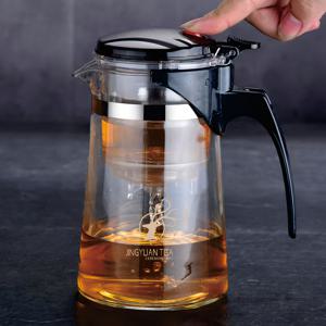 TEMU 1개 업그레이드된 사슴 머리 디자인 750ml 보로실리케이트 유리 차 인퓨저와 통합 필터 - 원터치 티 스트레인러, 루스 리프 및 꽃차용 내구성 있는 열에 강한 유리 피처, 가정 및 레스토랑용 이상적인 선물