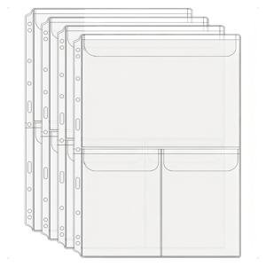 TEMU 8개 A4 링 바인더 포켓 파일 폴더 PVC 문서 정리 파우치 아트 문서 보관용 투명 시트 보호 커버