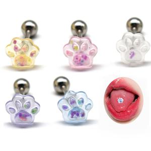 TEMU 밤에 빛나는 고양이 발톱 모양의 혀 피어싱 5개 세트, 남녀 모두에게 스타일리시하고 적합하며, 일상복, 파티, 휴일 및 뮤직 페스티벌에 완벽합니다.