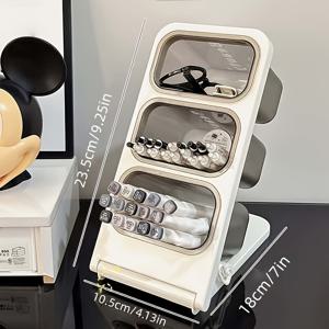 TEMU 4개 세트: 소형 상자 3개 + 스탠드 1개, 메이크업 브러시 및 펜 정리함. 펜, 메이크업 브러시, 스티커 등 보관에 적합. 공간을 아끼는 입체 디자인. 칸막이 레이아웃, 직장인 책상, 화장대, 신학기 학생 책상에 완벽한 훌륭한 수납 솔루션