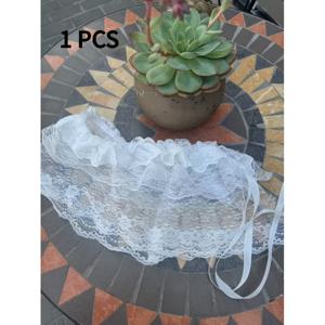 TEMU 1개 레이스 러플 반바지 커버, 다기능 스커트를 위한 패셔너블한 액세서리, 레이어드 벨트 패션 액세서리와 함께 사용하는 3중 레이스 메시 허리, 여성 바지 및 스커트 장식에 적합, 러플 스커트 커버