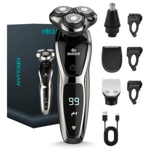 TEMU 남성용 전기 면도기, 얼굴 털, 코털, 턱수염에 적합 - USB 충전식, 듀얼 모드, 디지털 스크린 기능 포함, (기념일 선물로 완벽)