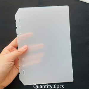 TEMU 6개 A5 A6 A7 A8 투명 프로스트 루스리프 바인더 뒷면 실링 북 스티커 뒷면 스티커 북 컬처 스탬프 페이지 씰 북 보충 페이지 3D 스티커 북 스티커 보드 스티커 북 스티커 북 제작용 스티커 북 커버 사무용품
