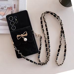 TEMU 휴대폰 케이스 - 이 진주 카드 홀더 (체인 포함)는 삼성 S26 울트라용으로 디자인되었으며, 낙하 방지 기능을 제공합니다.