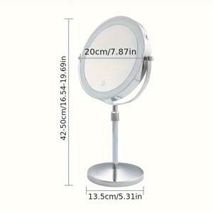 TEMU 부활절 선물, USB 충전식 8인치 LED 화장 거울 | 양면 10배 확대 조명형 탁상용 화장 거울, HD 뷰티 비전용