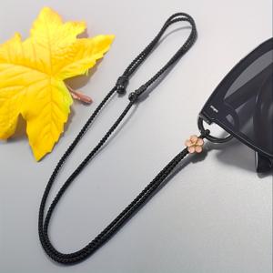 TEMU 우아한 복숭아꽃 펜던트 안경 스트랩, 간편한 수제 직조 안경 코드