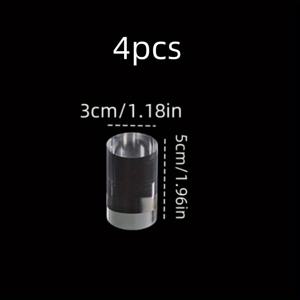 TEMU 2/4/6개입, 투명 블랙 원형 원통형 디스플레이 스탠드 (주얼리 및 화장품용) - 투명 스탬프 블록 정리함 - 반지 홀더, 사진 소품 및 디스플레이 케이스 - 전원 불필요