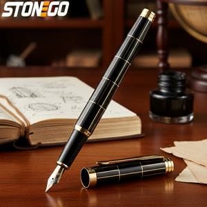 TEMU STONEGO 럭셔리 메탈 펜 세트, 전문가용 필기구, 비즈니스 사무실 서명 펜, 학생 필기 연습용 만년필, 선생님 날 및 졸업 시즌을 위한 고급 선물