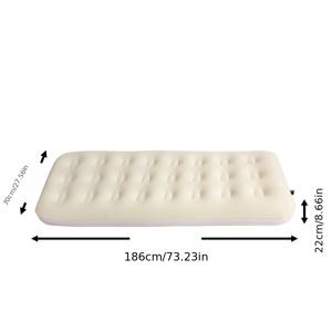 TEMU 럭셔리 베이지 인플레이터블 매트리스, 더블 엑스트라 라지 휴대용 에어 베드 - 캠핑용 간편 설치 접이식 디자인, 내구성 PVC 및 폴리에스터 소재, 연갈색, 가족 캠핑/텐트 실내/야외 사용에 완벽
