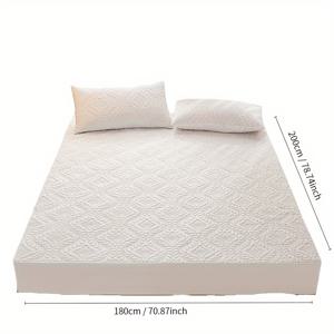 TEMU 싱글 침대 시트, 통기성 좋고 디자인도 간편한 방습 매트리스 커버. 가정, 호텔, 기숙사에 적합합니다.