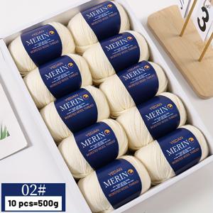 TEMU 500g 미디엄 파인 212 울 실, 핸드메이드 DIY 뜨개질, 선물 만들기, 가을/겨울 패션 스웨터, 커플 스카프, 모자용. 실뭉치, 10개입