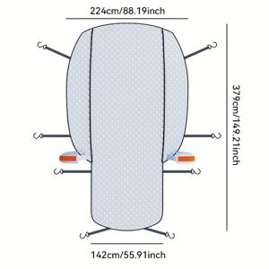 TEMU 자동차 앞유리 눈 및 햇빛 가리개: 겨울 눈/서리 방지, 여름 햇빛 차단, 빠른 눈 제거. 반사 스트립, , 스트랩 및 자석 옥스포드 천, 자동차 및 SUV용, 자동차 보호 도구