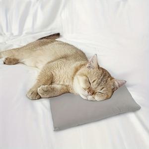 TEMU 1개 회색 미니 애완 동물 베개, 낮잠 베개, 11 X 7인치 - 새끼 고양이 및 강아지에게 적합, 세탁기 사용 가능, 가벼움, 통기성 좋은 극세사 커버, 편안한 충전재, 다용도 여행용 베개, 목, 등 지지