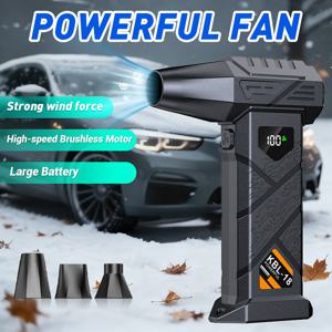 TEMU 9000000RPH 초강력 바람/눈 제거기, 휴대용 터보제트 블로어, USB-C 고속 충전, 5단계 강력한 풍속 설정, 먼지 제거 (자동차/컴퓨터), 눈더미 청소 및 낙엽 제거, 냉각, 바베큐에 적합