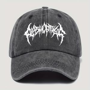 TEMU 100% 빈티지 스타일 워싱 야구 모자, 복잡한 흰색 프린트 - 남녀 공용 조절 가능한 스냅 버튼 - 통기성 좋음, 골프, 자외선 차단 및 캐주얼 야외 활동에 적합, 야구 모자