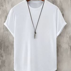 TEMU 남성용 레귤러 핏 캐주얼 반팔 티셔츠 - 부드러운 라운드넥, 통기성 원단, 다재다능한 캐주얼 웨어, 단색, 손세탁 전용, 편안한 착용감, 스타일, 베이직 탑, 스트릿웨어, 클래식 디자인, 내구성 있는 소재, 데일리 필수템