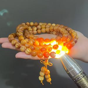 TEMU 108구 레트로 천연 나무 구슬 - 정통 바이윈 산 향로 탄성 팔찌, 수제 나무 구슬, 남녀공용 데일리 나무 구슬, 명상 구슬, 데일리 착용 및 추수감사절에 적합, 이상적인 선물 선택