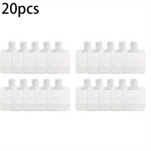 TEMU 20개입 투명 휴대용 액체 포장백, 로션 샴푸 샤워젤 스퀴즈백 (30ml), 투명 여행용 화장품 파우치, 재충전 가능한 스퀴즈 백, 누수 방지 여행용 가방