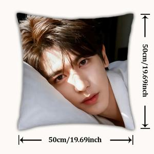 TEMU P-옥을 쫓는 장링허 중국 배우 2D 1개 프린트 베개 커버, 양면 프린트, 지퍼 클로저, 폴리에스터, 기계 세탁 가능, 사무실, 거실, 침실 장식용, 집 꾸미기, 또는 휴일 선물 장식용으로 완벽 (베개 속통 미포함)