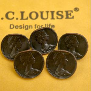 TEMU 5개 15/25mm 금속 장식 버튼, 영국 왕실 장식, 여왕 초상, 레트로 스타일 의류 및 헤어 액세서리, 가방 및 벨트, 모자 및 헤드스카프, 기타 가정용 직물 장식