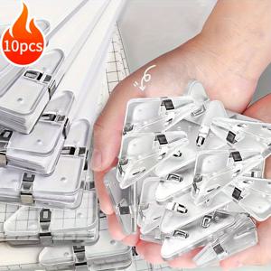 TEMU 10개 투명 삼각형 클립 - 직각, 넘어짐 방지 플라스틱 파일夹, 사무실, 학교, 가정 정리용 - 시험지 자료봉투, 책표지 정리, 책상용 파일 정리에 적합