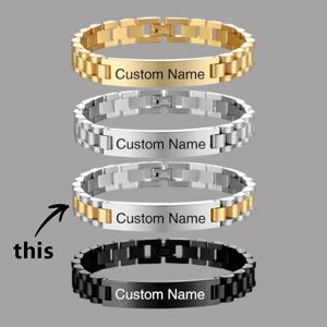 TEMU 맞춤형 남성용 304 스테인리스 스틸 팔찌, 두꺼운 304 스테인리스 스틸 제작, 남성적인 매력을 보여주는 맞춤 각인 및 메시지. 남성용 팔찌, 우정 팔찌, 아빠나 남자친구를 위한 완벽한 선물, 사계절용.