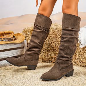 TEMU 신상 여성용 니하이 부츠, 클래식하고 우아한 단색 스타일, 패셔너블한 슬립온 디자인, 여성을 위한 선물, 파티, 연회, 결혼식, 뮤직 페스티벌, 크리스마스, 휴가, 레저, 여행에 적합, 여성 신발