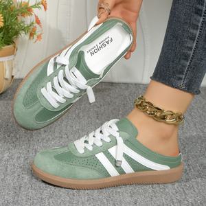 TEMU 소프트 빈티지 양면 멀 스니커즈, 여성 신발