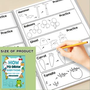 TEMU 단계 페인팅 북 | 무엇이든 그릴 수 있는 드로잉 애호가를 위한 가이드, 페인팅 가이드, 생일, 크리스마스, 부활절 선물, 창의적인 학습, 내구성 좋은 종이, 단계별 가이드