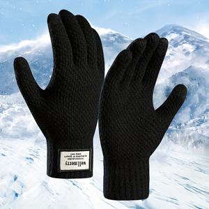 TEMU 남녀공용 겨울 니트 도톰한 오버사이즈 장갑, 따뜻한 풀핑거 터치스크린 호환 업그레이드 버전 - 미끄럼 방지, 안감 도톰한 오버사이즈 장갑, 달리기, 사이클링, 운전, 걷기, 야외용, 패셔너블, 다용도, 단색