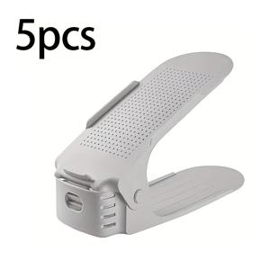 TEMU 5단 조절식 플라스틱 신발 정리대 - 현관, 복도, 거실, 침실 및 욕실을 위한 고품질 공간 절약형 수납 정리함 - 가정 및 기숙사 수납 솔루션에 이상적인 선택 - 간편하고 편리함