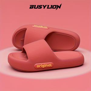 TEMU BUSYLION 단색 우아한 여성용 여름 슬리퍼, 사계절용 편안함, 부드러운 | 심플한 | 속건성 | 통굽 | 편안하고 내구성 있는 EVA 통굽, 캐주얼 데일리웨어, 해변 휴가 및 여행에 적합, 남녀공용 비치 샌들, 여성 신발