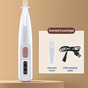 TEMU 1개 애완동물 그루밍 전기 클리퍼, 저소음 USB 충전식 강아지 발톱 트리머 (LED 라이트 포함), 다기능 애완동물 털 가위 (발톱, 눈, 귀, 얼굴, 엉덩이)