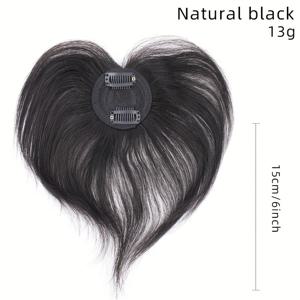 TEMU 볼륨감을 더하고 흰머리를 커버해주는 여성용 헤어 토퍼 조각, 풍성한 머릿결을 위한 숏 순수 인모 토퍼, 100% 순수 인모 토퍼 조각