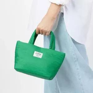 폭신한 데일리 손가방 1P 작은 패딩 미니 토트백 핸드백 소프트 소형