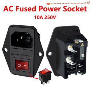 퓨즈 로커 스위치 수 전원 소켓 lEC320 C14 커넥터 AC-01A 및 DlY 부품 10A250V