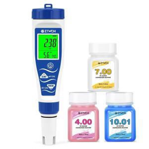 수영장용 EZTOCH PH 염소염 시험기, 소금물 염도 미터기, 1 중 7개 무염 염소 수영장, 온수 욕조, 스파, 수족관, 수경 재배용 디지털 ORP PPM EC 시험기