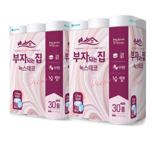 모나리자 부자되는집 녹스 데코 3겹 30m 30롤 x 2팩/화장지/휴지